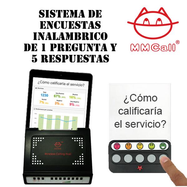 Sistema de Encuestas Inalámbrico de 1 pregunta y 5 respuestas